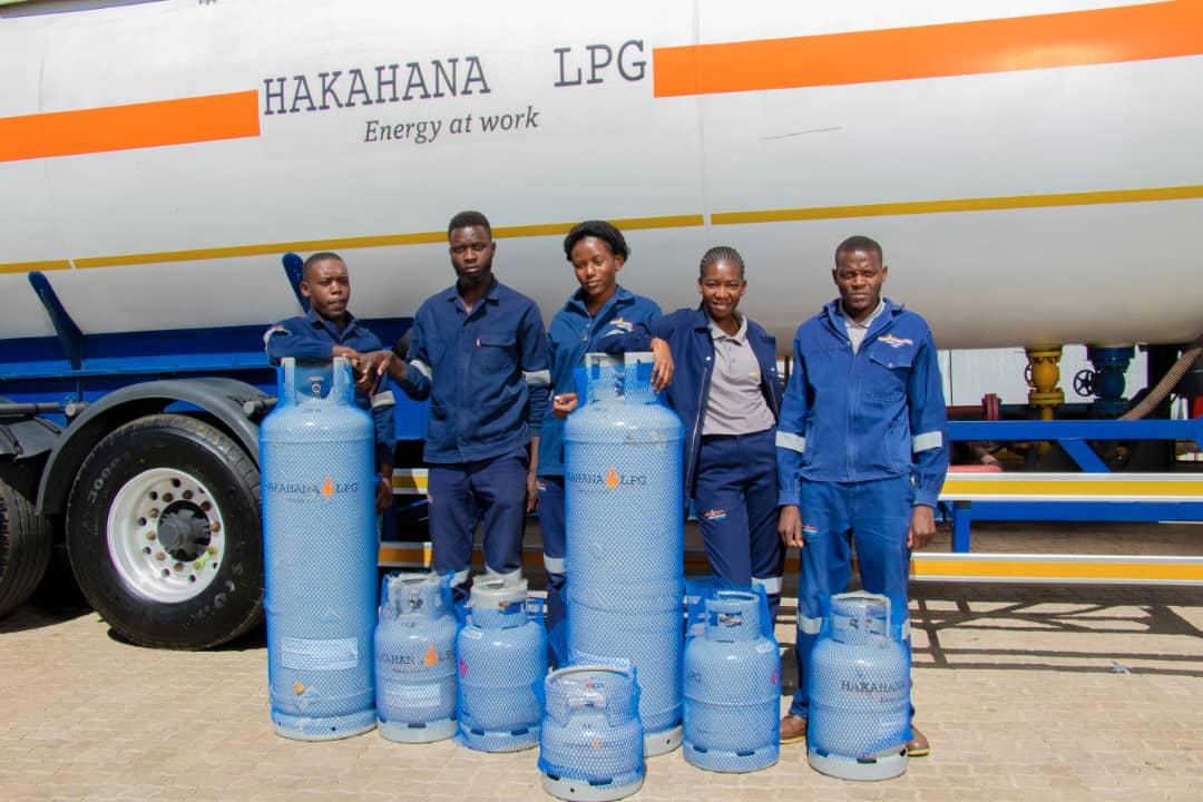 LPG gas cylinders ready for distribution